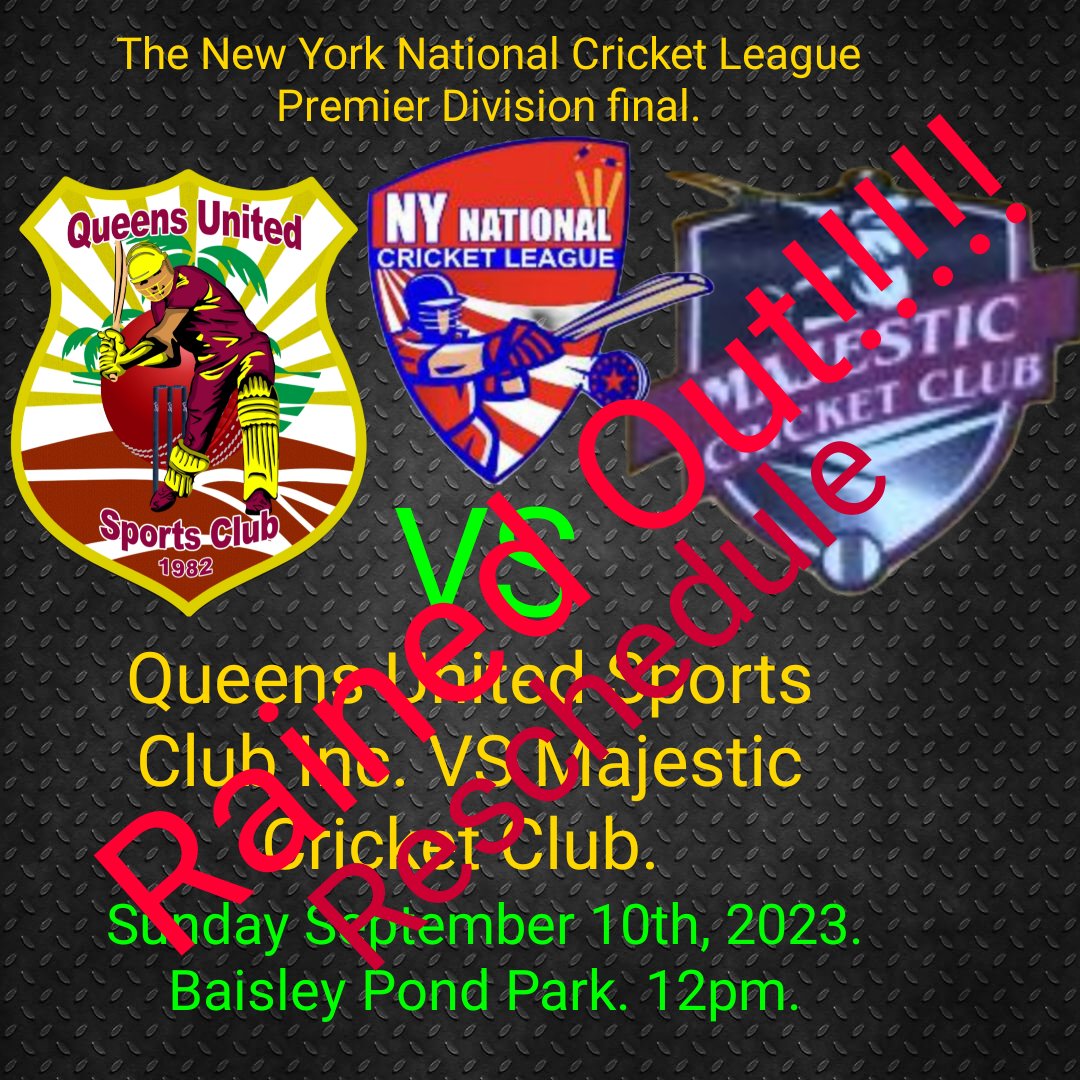 Queensunited82's tweet image. The NY Natiional Cricket League was rained out. Reschedule.