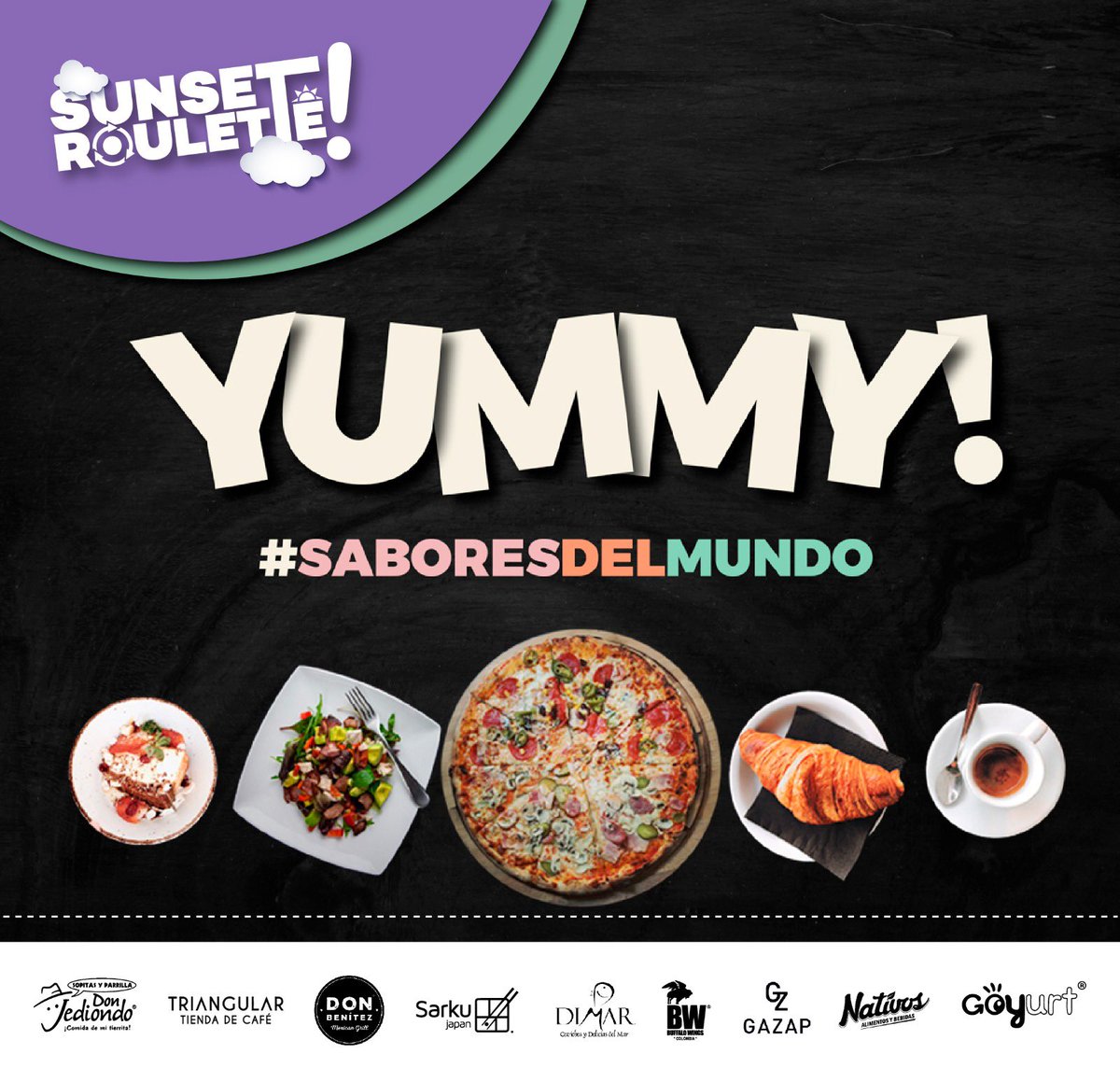 MultiplazaBta's tweet photo. Deléitate con la categoría 'Yummy: Sabores del Mundo' en Sunset Roulette 🌮🍣. Desde platos exquisitos hasta experiencias culinarias únicas, cada giro te acerca más a un viaje lleno de delicias. ¡Saborea al mundo en cada bocado! 
#SunsetRoulette #Multiplaza https://t.co/nDUlKT2Mq4