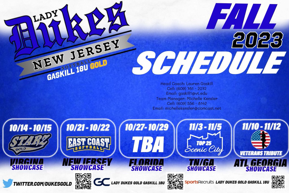 Here’s my teams Fall schedule.
