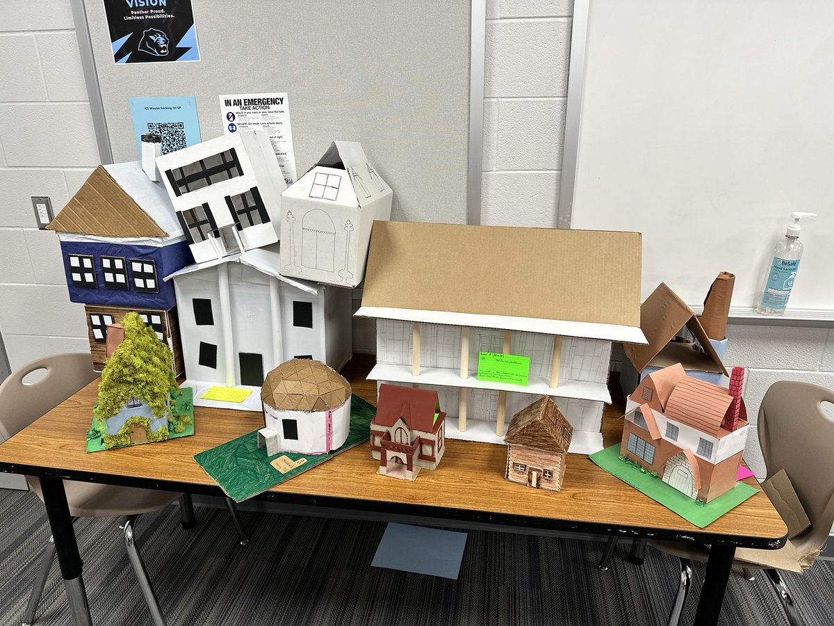 Interior design students creating different types of houses during different time periods. #PantherProud #LimitlessPossibilites