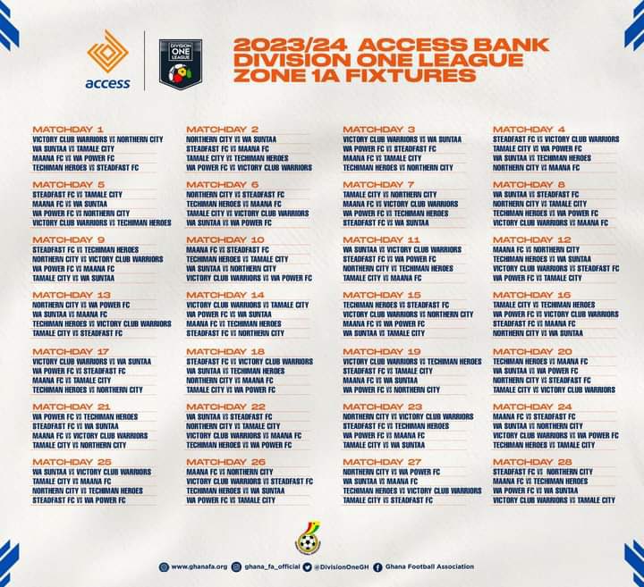 We begin this season’s challenge with an away  trip to WA Suntaa sporting club followed by our opening home game against new comers Techiman Heroes…🟡🔵

#DareToDo
#The2ndComing
#Citizens