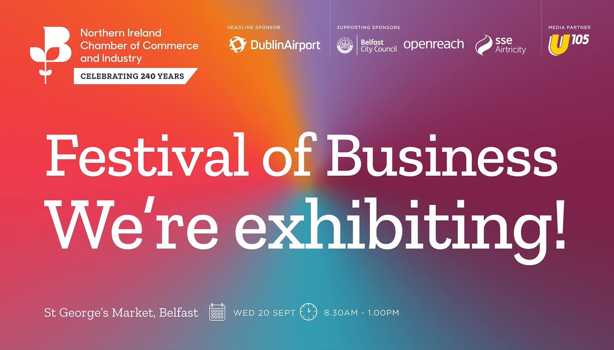 We are delighted to be exhibiting at the Festival of Business next Wednesday 20th September at St George's Market, Belfast come along and visit our stand and also test your Table Tennis skills against our Pro Paul McCreery! @OrmeauTTC