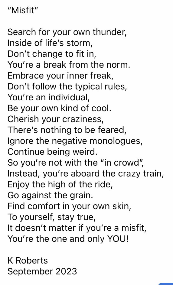#misfit #BeYourself #weird #crazy #poetry #poem