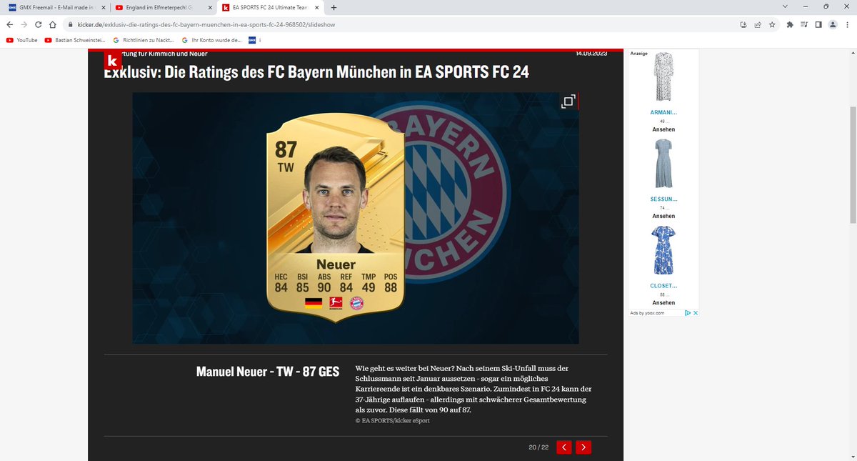 was denken die sich? 😭🥵
Er hat in der Champions Leghue in drei Spielen gegen Barcelona, Inter Mailand &amp; Pilsen kein Gegentor kassiert und super gehalten, in der Bundesliga solide, bei der WM 3 Weltparaden ausgepackt, ist dort in der Vorrunde gerutscht. jetzt comebackt er! frech