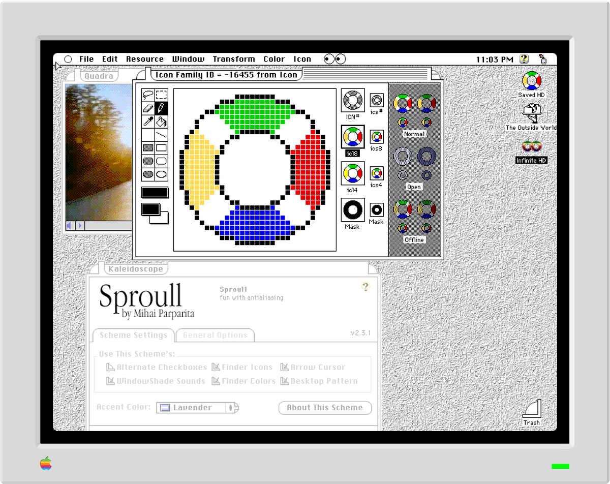 Just added a persistent "Saved HD" drive to Infinite Mac. This will hopefully help with it being an (occasionally) useful tool, though it was also an excuse to play with Origin Private File System API.

Requisite blog post with technical details at blog.persistent.info/2023/09/infini…