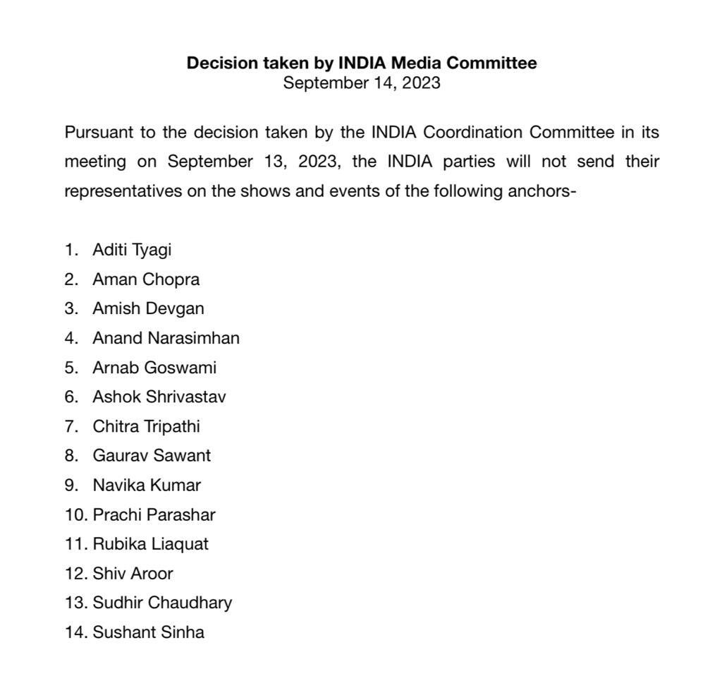 INDI alliance has boycotted these journalists. What do you learn out if this? When will you boycott all lawyers, who contest MP elections? Why press NOTA, when you can get a bunch of lawyers defeated? If you stop voting candidates, who are lawyers, it will send a very strong…