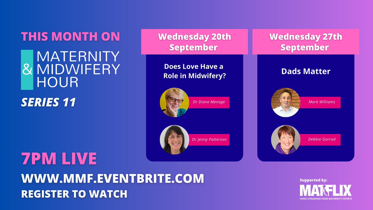 The Midwifery Hour is BACK! Series 11 starts on the 20th of September 2023 - 7pm Live Have you registered? 👀 Ep 1: eventbrite.co.uk/e/does-love-ha… Ep 2: eventbrite.co.uk/e/dads-matter-… SHARE SHARE SHARE 😎🥳