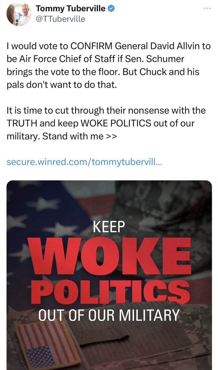 votevets's tweet photo. Tommy Tuberville now wants to pit some promotions against others by holding unprecedented individual votes on all 350+ promotions. Not only does this pit servicemembers against each other for a vote, but it keeps the Senate from working on funding the government and avoiding a shutdown. It's anti-Troop and anti-America. That's today's extreme GOP.