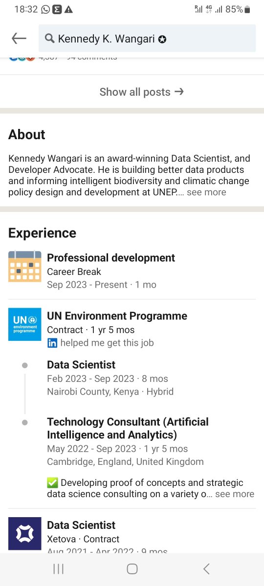 @kennedykwangari So your role at UNEP supposedly ends in Sepetember as your career break starts lol? 2 Simple questions Kennedy who is the the director of the Ecosystem or Communication division? Also name 2 technical colleagues from the division you were working with lol.