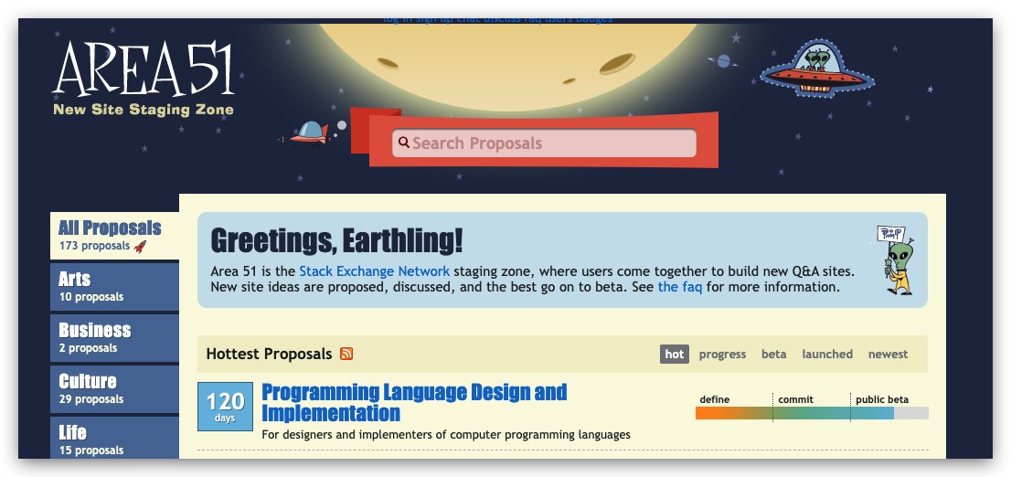 xgqfrms's tweet image. Welcome to Area 51, the Stack Exchange Q&A site creation zone – check out the FAQ!
#Area51 #StackExchange
area51.stackexchange.com