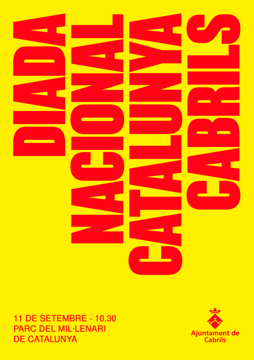 ajcabrils's tweet photo. Dilluns, 11 de setembre, celebració institucional de la Diada Nacional de Catalunya.

🕥 10.30
📍 Parc del Mil·lenari de Catalunya
🎶 Amb la participació de l'Agrupació Coral La Concòrdia - Santa Helena.

#Diada2023 https://t.co/xgiXQmXvVQ