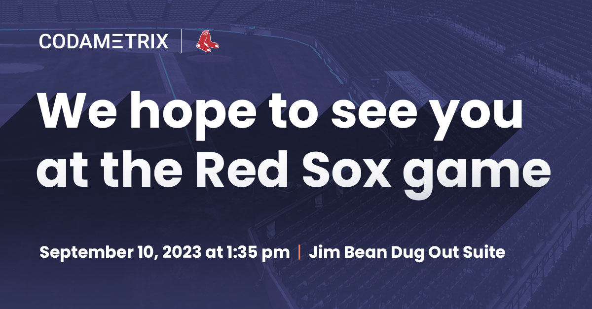 We can't wait to spend an unforgettable day with the <a href="/HFMA/">HFMA</a> Large System Group in the Jim Beam Dugout suite at the Boston Red Sox game on September 10th! ⚾️   #CodaMetrix #HFMA #RedSoxGame #HealthcareNetworking #Teamwork