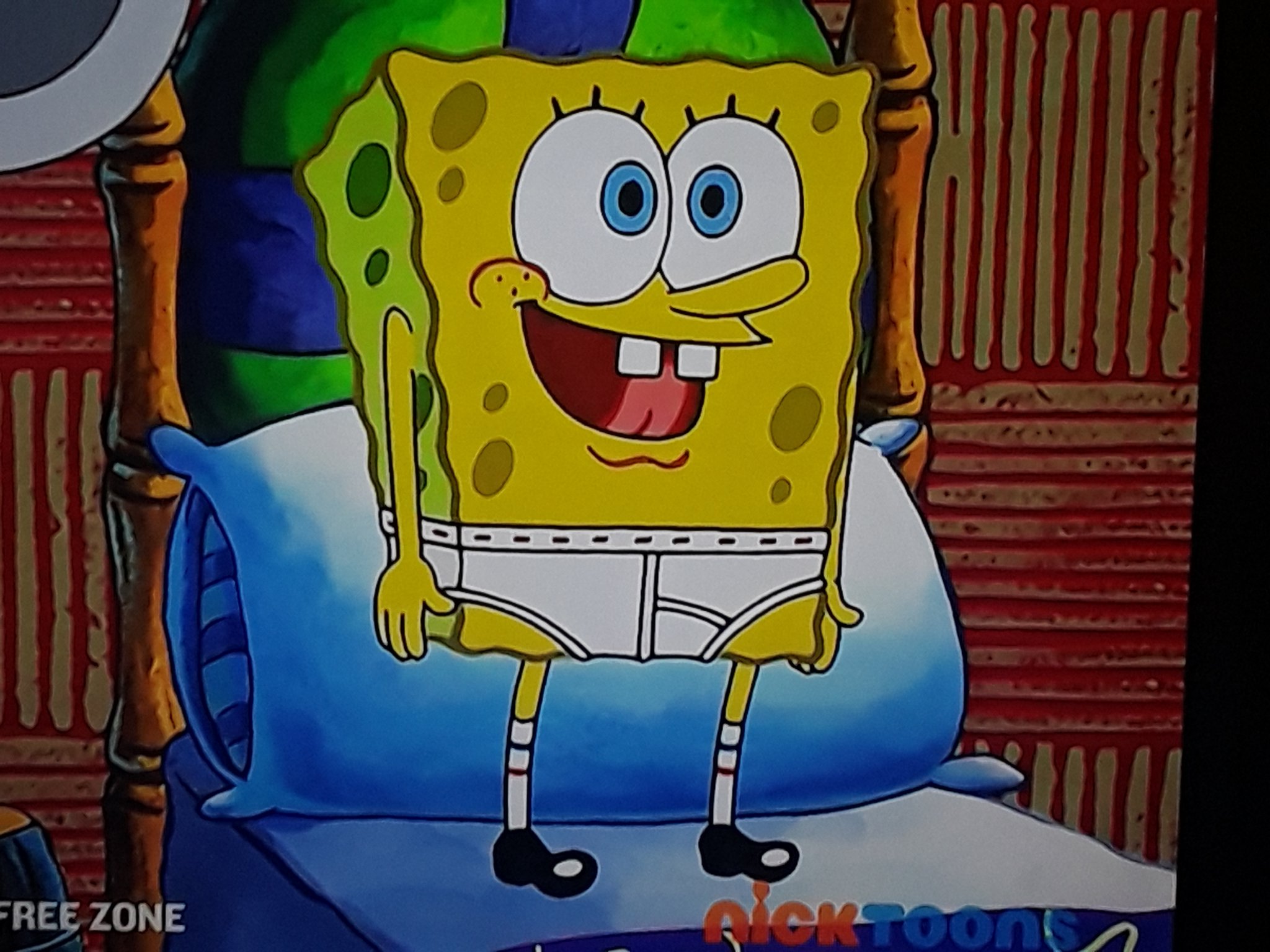 Gregory Bouthiette on X: @Nickelodeon. I think Spongebob should keep his  Pants off. And just have him in his underwear in new episodes Please.   / X