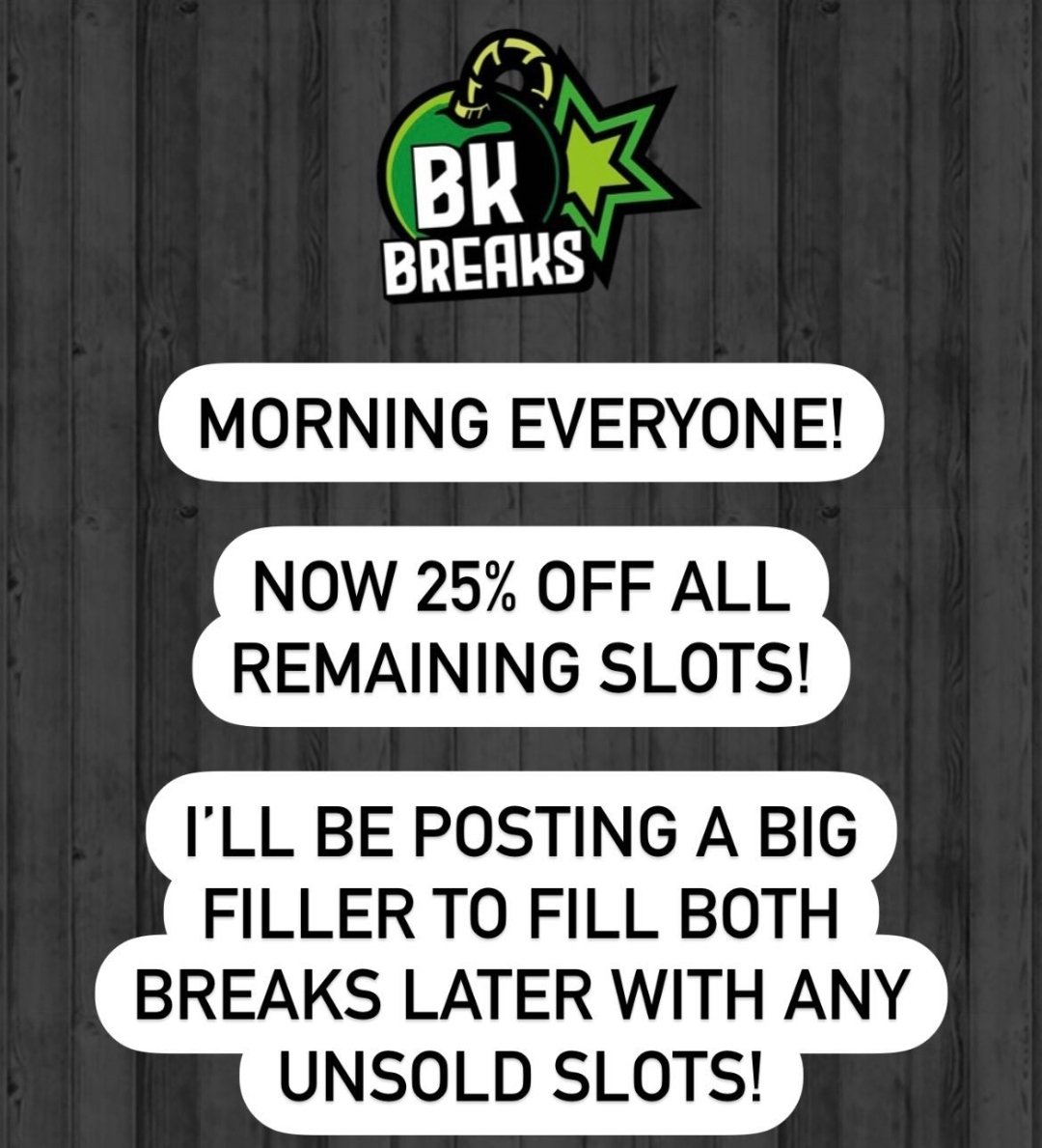 tff_bk's tweet photo. 25% Off Remaining Slots 👀

Looking To Break Tonight 🔥

#Topps #Panini 
https://t.co/V2qALSvk2x https://t.co/RIMCoik2Dm