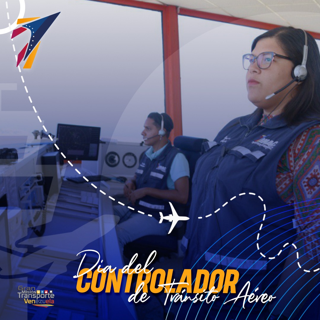 inac_ve's tweet photo. Un Controlador de Tránsito Aéreo mantiene contacto visual, por radio y por radar con la aeronave para asegurarse de aterrizar y despegar con seguridad, lo que requiere un elevado nivel de concentración. 

#FelizDíaDelControladorDeTránsitoAéreo https://t.co/Ylpu82643p