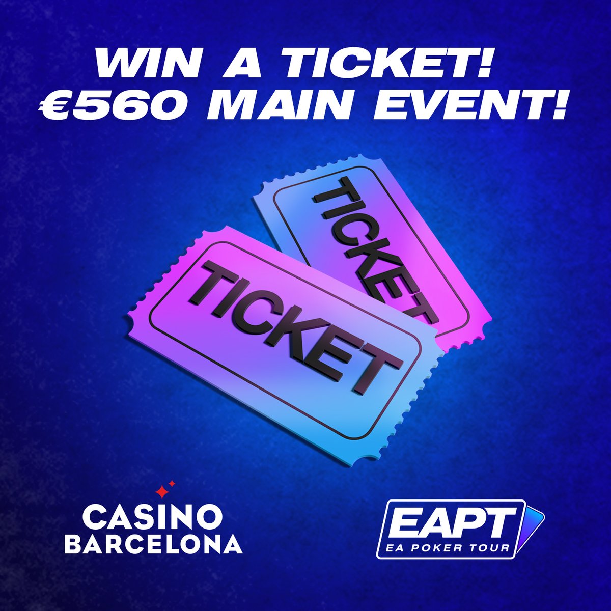 eaptpoker's tweet image. We&apos;re thrilled to announce a TICKET GIVEAWAY to the EAPT Barcelona 2023 Main Event!

Whether you&apos;re a professional player or just starting out, this is your chance to be a part of the great action and compete against the best in the game!

To enter the giveaway, all you have to…