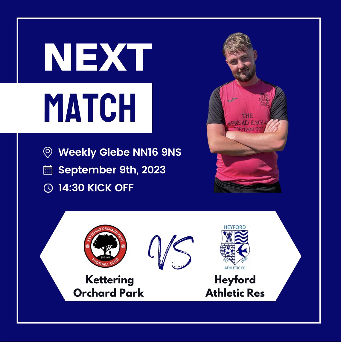 HeyfordAthRes's tweet photo. This week we are the road again,this time at top of the table side Kettering Park Orchard.
We is expected to be a tough match,the bluebirds are looking to take all 3 points 🍒🍒🍒
#wearethebluebirds #nonleague #football #hafc https://t.co/h4JYDi3zUT