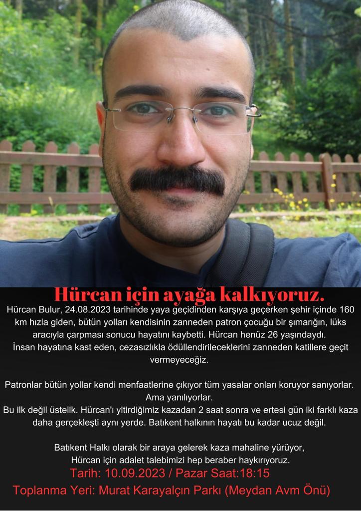Ankara'da yaya geçidinde,24 Ağustos akşamı saat 18:55 civarında,Tesla aracıyla 160km hızla şehir içinde show yapan Ö.S,Batıkent Bulvarı üzerinde, Karacılar Sitesi’nin önündeki yaya geçidinden geçen 25 yaşındaki Hürcan Bulur'a çarptı. Cinayet gibi kazada Hürcan Bulur can