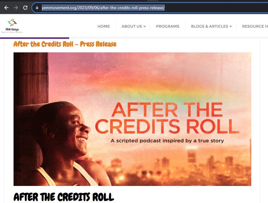 When the movie's over, what happens #AfterTheCreditsRoll? <a href="/WANTMofficial/">We are not the machine</a> released an episode on <a href="/nipe_story/">Nipe Story</a> detailing the life of Samuel after he left Kenya, after the award winning <a href="/IamSamuelFilm/">I am Samuel Documentary</a> was released. Listen here: soundcloud.com/kevin-mwachiro…

yemmovement.org/2023/09/06/aft…
