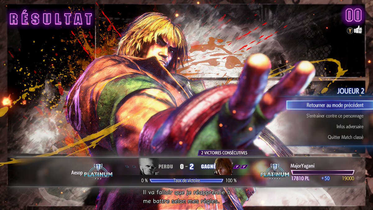 MajorYagami's tweet photo. 4h de ranked en live, on atteint le plat 5. Objectif Diamant maintenant. On continue doucement mais surement. Tellement de trucs à taffer pour s'améliorer c'est ça #SF6 ❤️ https://t.co/Za4XgBtiNf