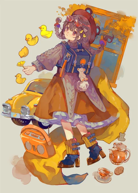ノスタルジックな雰囲気の女の子描いてます知っていただけたら嬉しいです #私の作品知ってもらえたら幸せの極み 