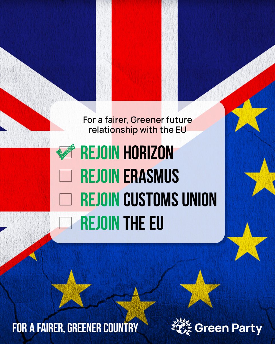 🔬 The UK is rejoining the EU's Horizon science research scheme.

🤝 Next, we need to rejoin Erasmus to restore opportunities for young people, and the Customs Union to reverse some of the damage done by Brexit.