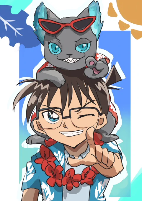 #twstファンアート クロスオーバー注意 犯人(誘拐犯)をボードに乗って追跡して、犯人の乗ってた乗り物が爆発する。 スイスイは実質名探偵コナンコラボだったのでは?