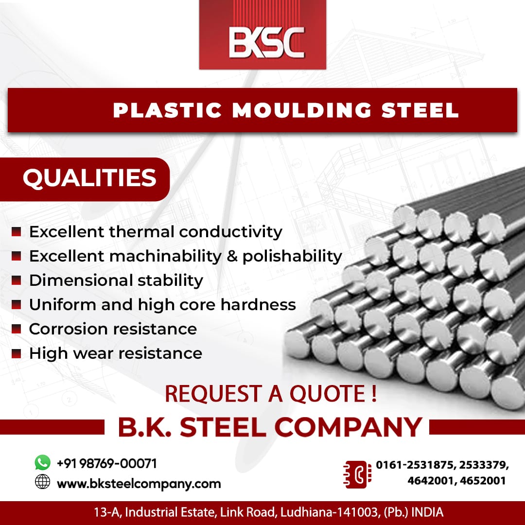 bksteel_company's tweet image. Plastic Moulding Steel Qualities!

*Excellent thermal conductivity
*Excellent machinability &amp;amp; polishability
*Dimensional stability

REQUEST A QUOTE!
☎+91 98769-00071

#plasticmouldingsteel #coldworktool #steeldistributor #ludhiana #punjab #steelsupplier #company #bksteelcompany