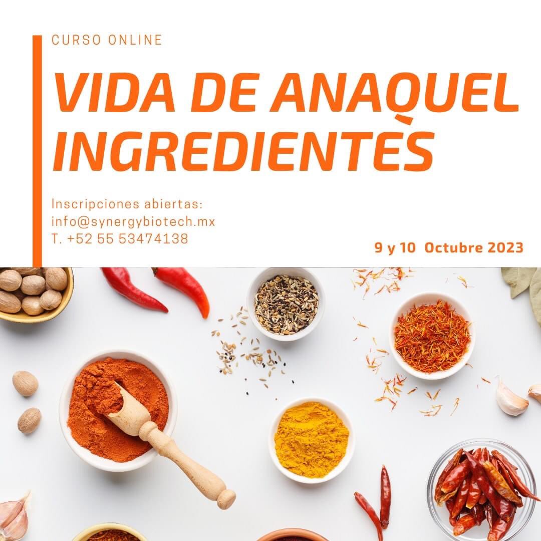 SynergyBioTech's tweet photo. ✅👨‍🔬 Curso-Taller Online Diseño de Pruebas de Vida de Anaquel en Ingredientes y Aditivos
💥🔝 20% Descuento en inscripciones antes del 15/09/2023
📧 info@synergybiotech.mx
☎ T. +52 55 53474138
#onlinetraining #shelflife #synergybiotech https://t.co/PSP0BgcQvE