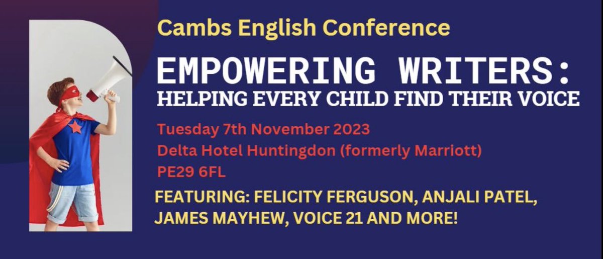 CambsEngTeam's tweet photo. What a line up! Have you booked your Cambs English Conference tickets yet? https://t.co/3uP4K63Njn #primaryeducation #ukedchat #primaryed #writing #ks1 #ks2 #primaryteachers #ukeducation https://t.co/VRUZMTmiG3