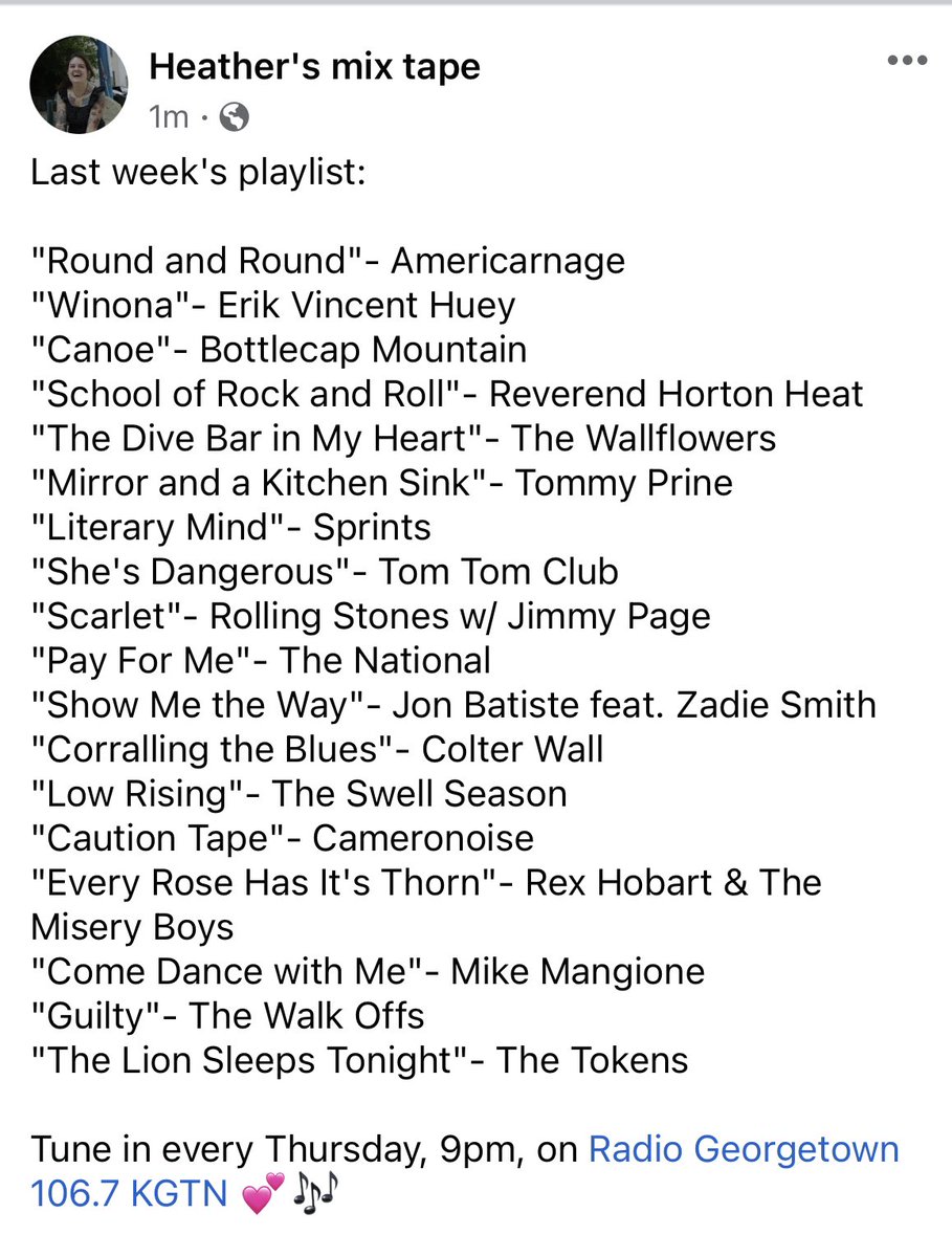 heather’s mix tape tweet media
