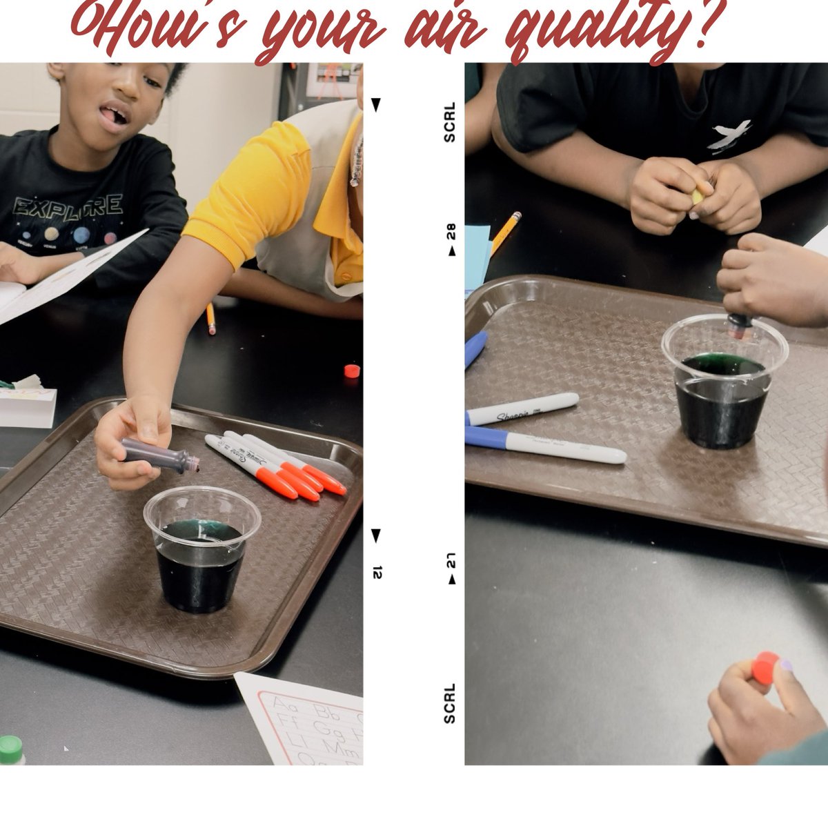 BoydSTEAMLab's tweet photo. How is your air quality? 3rd graders discovered how simple every day activities pollute our air AND they can tell you how they can help to reduce these pollutants!
#APSBoydES #BoydisSTEAMingHOT🔥 #PrincipalK_APS #STEAMingCooper https://t.co/Q7BprTGBxp