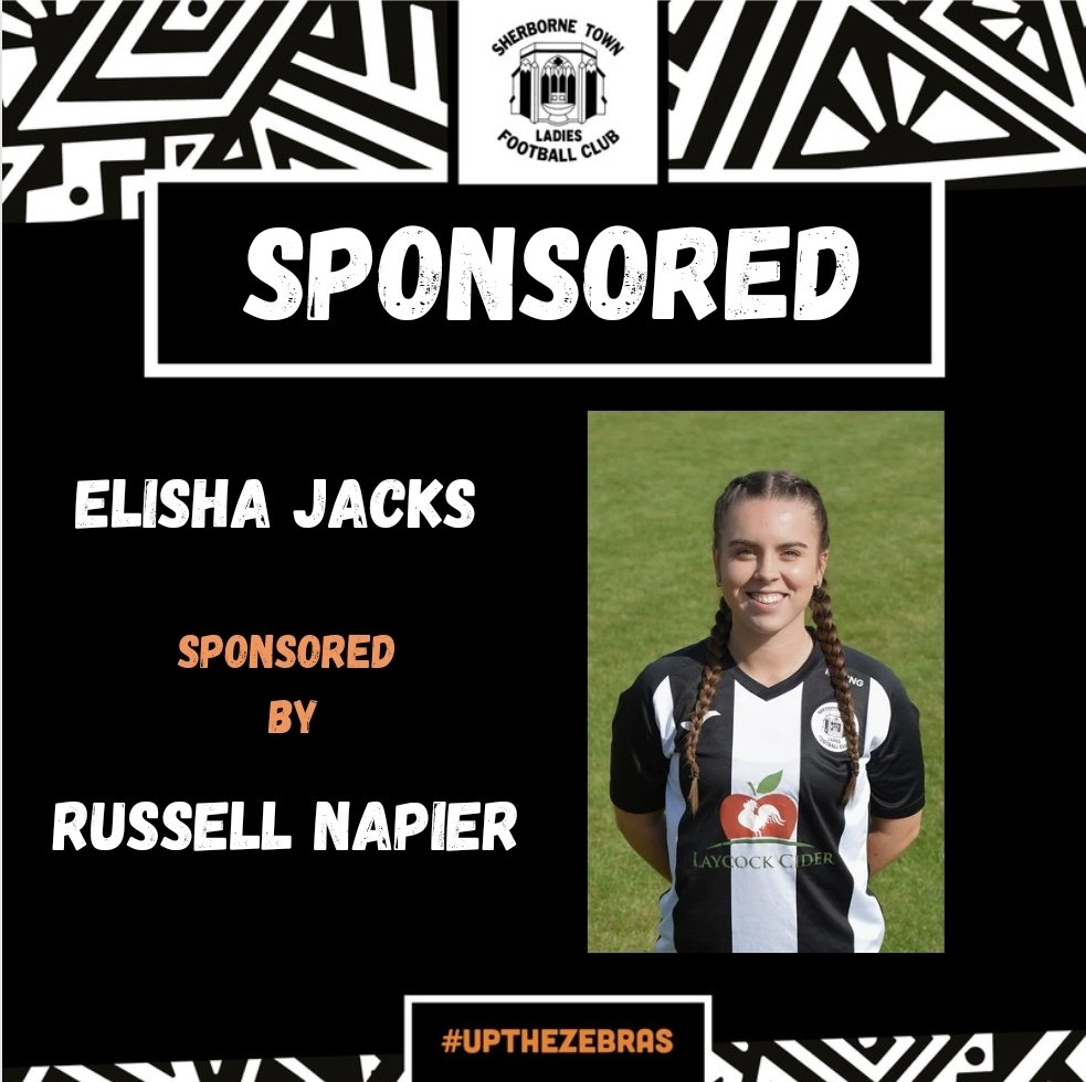 SherborneLFC's tweet photo. 🚨 SPONSORSHIP 🚨

We are delighted to announce Elisha Jack's has been sponsored by Russell Napier for the 23/24 season 🫶🖤🦓 #upthezebras https://t.co/VhREfr4RPO
