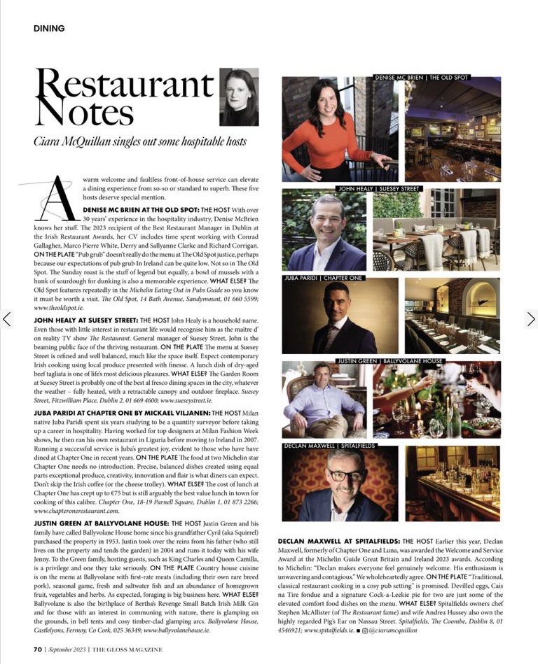 Thank you ever so much <a href="/CiaraJMcQuillan/">Ciara McQuillan</a> <a href="/TheGlossMag/">TheGlossMag</a> <a href="/IrishTimes/">The Irish Times</a> for including me in this article with this gang! Absolutely chuffed 😍🥂 <a href="/theoldspotdub/">The Old Spot</a> ❤️