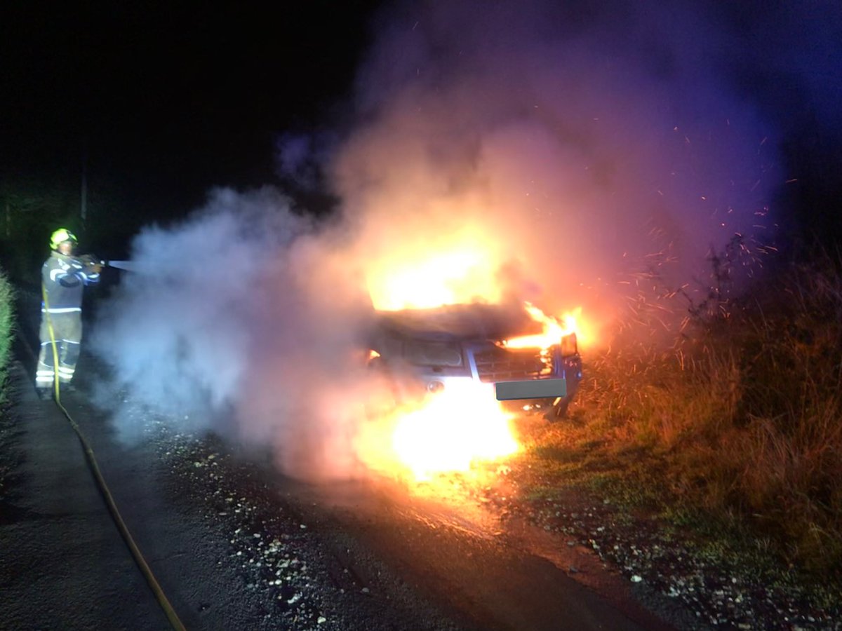 Hitchin crews attended a car fire a couple of nights ago, 2 BA and 1 hose-reel was used to extinguish the 🔥
