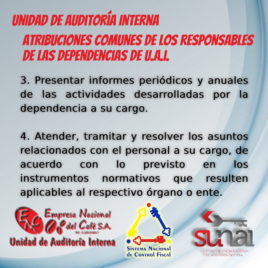UAIEncafe's tweet photo. Lineamientos para la Organización y Funcionamiento de las #UnidadesdeAuditoríaInterna publicados en la #GacetaOficial de la República Bolivariana de Venezuela N 39.408 del 22-04-2010. #Auditoríainterna #CGR #SUNAI #café #encafe #ENCAFESA #cafevenezolano #caféelpeñon #Cafemadrid https://t.co/NYVYsGaC7p