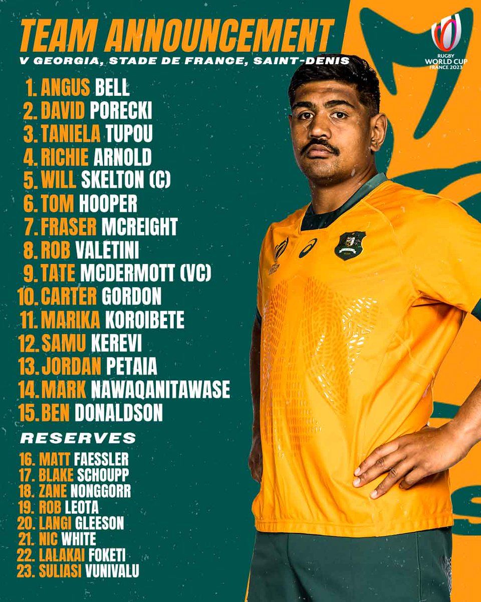 Bring it on 💪

Your first team of the #RWC2023 is locked in 🔒

#Wallabies