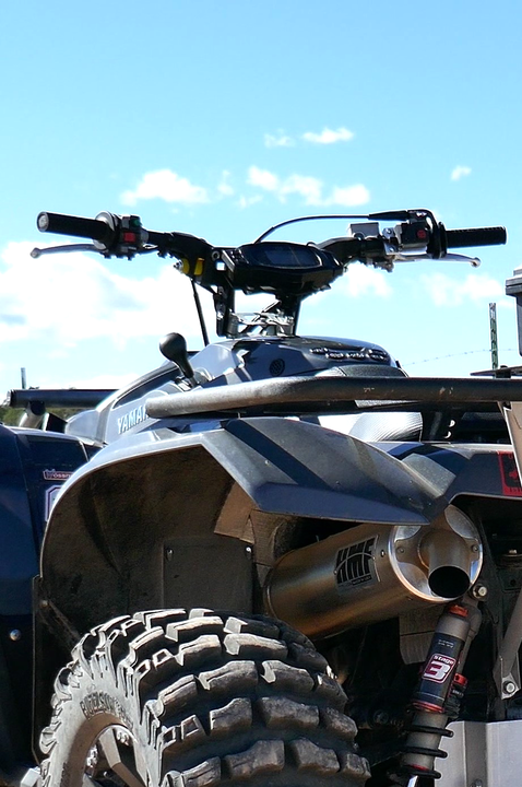 The Titan-QS sounds so good on the Grizzly/700, matching stock sound output while making more power. 📷 #hmfexhaust #hmfequipped #hmfracing