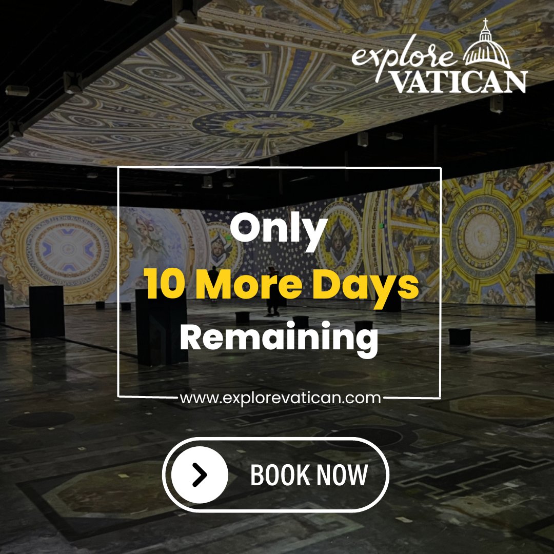 explore_vatican's tweet photo. Hurry, time is running out! Only 10 days left to dive into Vatican history. Grab your tickets today and don't miss out!

#VaticanJourney #ImmersiveArt #LAEvents #ArtAndHistory #LAAttractions https://t.co/uDXygKZ24H