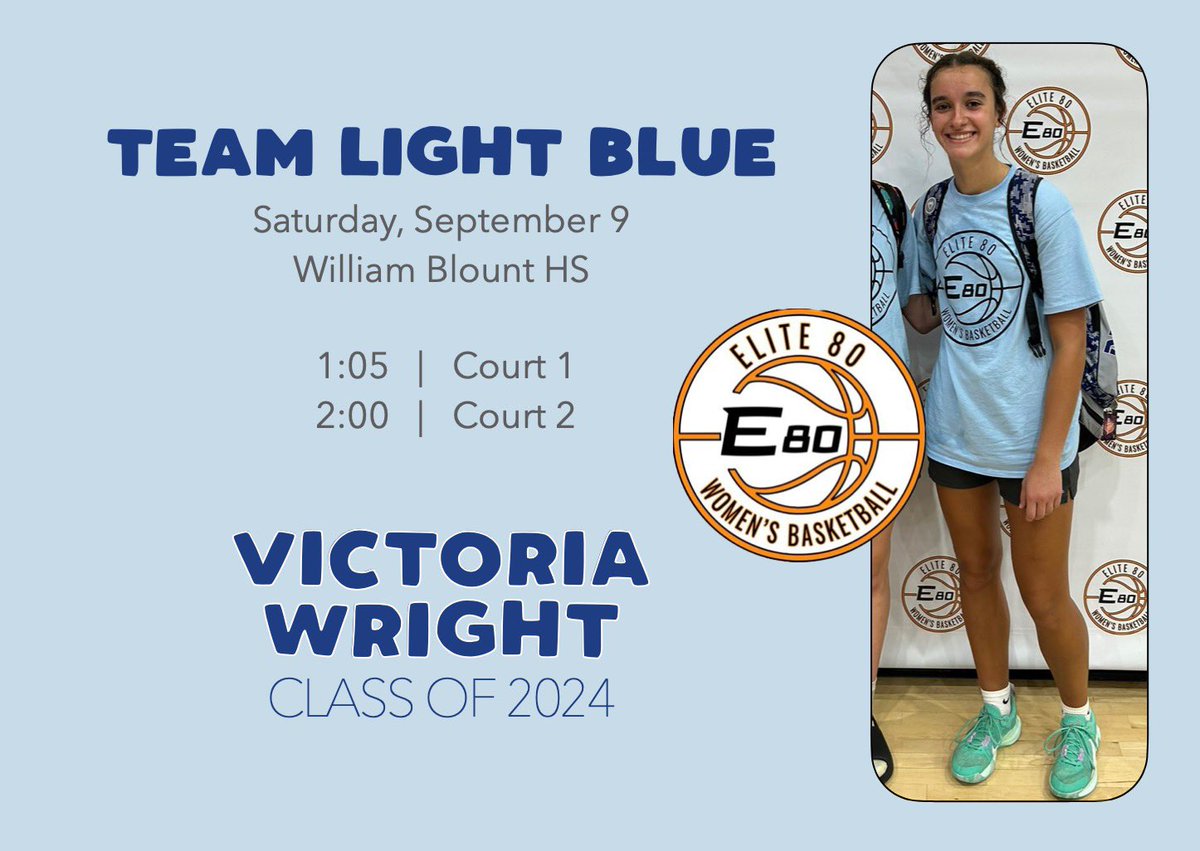 victoriawrigh_t's tweet photo. Ready for Saturday! @Elite80WBB #TeamLightBlue @AllVolAllDay @mcs_ladyeagles @ETA_Thunder_Hud @ETAThunder https://t.co/Qs7LMmiesy