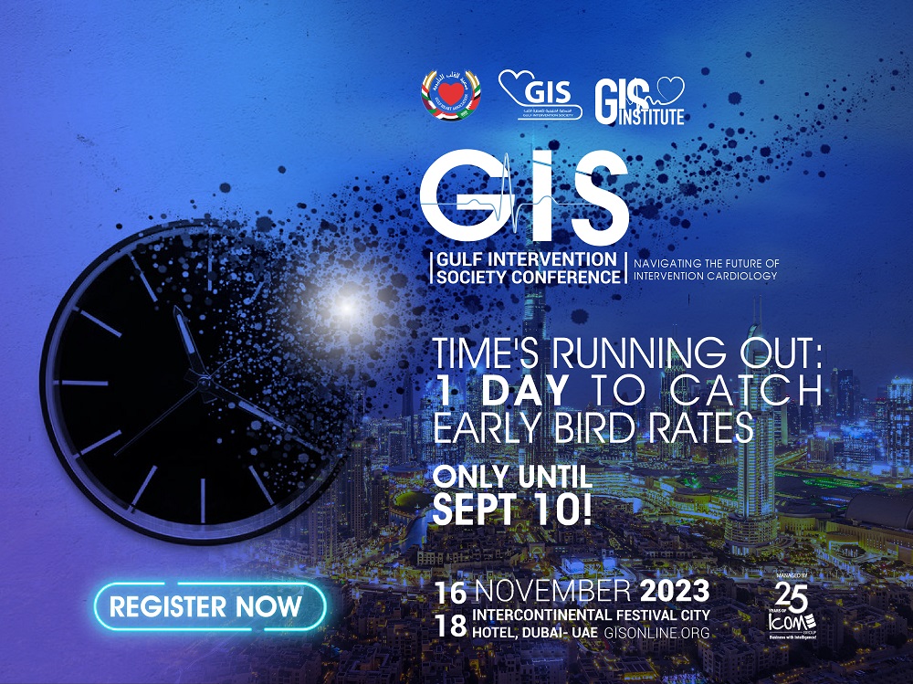 GisGulf's tweet photo. 1 Day Left to Catch Early Bird Rates
Don't delay, book today ๐
Register Now: https://t.co/yNGxrHKEW1
๐๐๐๐ข๐๐๐ฆ ๐๐๐๐๐๐๐ง๐๐ ๐๐ฆ @group_icom
#GIS2023 #interventioncardiologist #cardiologist #cardiology #cardiologyfellows https://t.co/0F7uUL5AX0