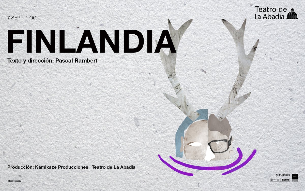 teatroabadia's tweet photo. Desde hoy hasta el 1 de octubre podrás viajar a FINLANDIA 🥶 en la sala José Luis Alonso.

Después de la gira por España, la obra de Pascal Rambert vuelve a La Abadía tras el éxito cosechado el año pasado.

🎟 Entradas https://t.co/dnKvBbv5tF https://t.co/XUYrlgICld