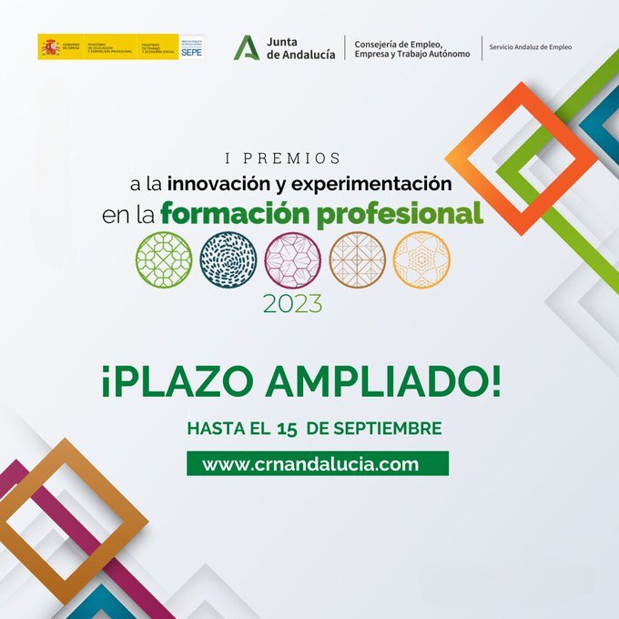 SAEmpleo's tweet photo. 📢 Ampliado para participar en los I Premios a las Buenas Prácticas en Innovación y Experimentación en el ámbito de la Formación Profesional

📅 Hasta el 15 de Septiembre 

Más información ℹ https://t.co/yosVZQHIT8

¡Presenta tu proyecto! #PremiosFP https://t.co/gzvK4Wu180