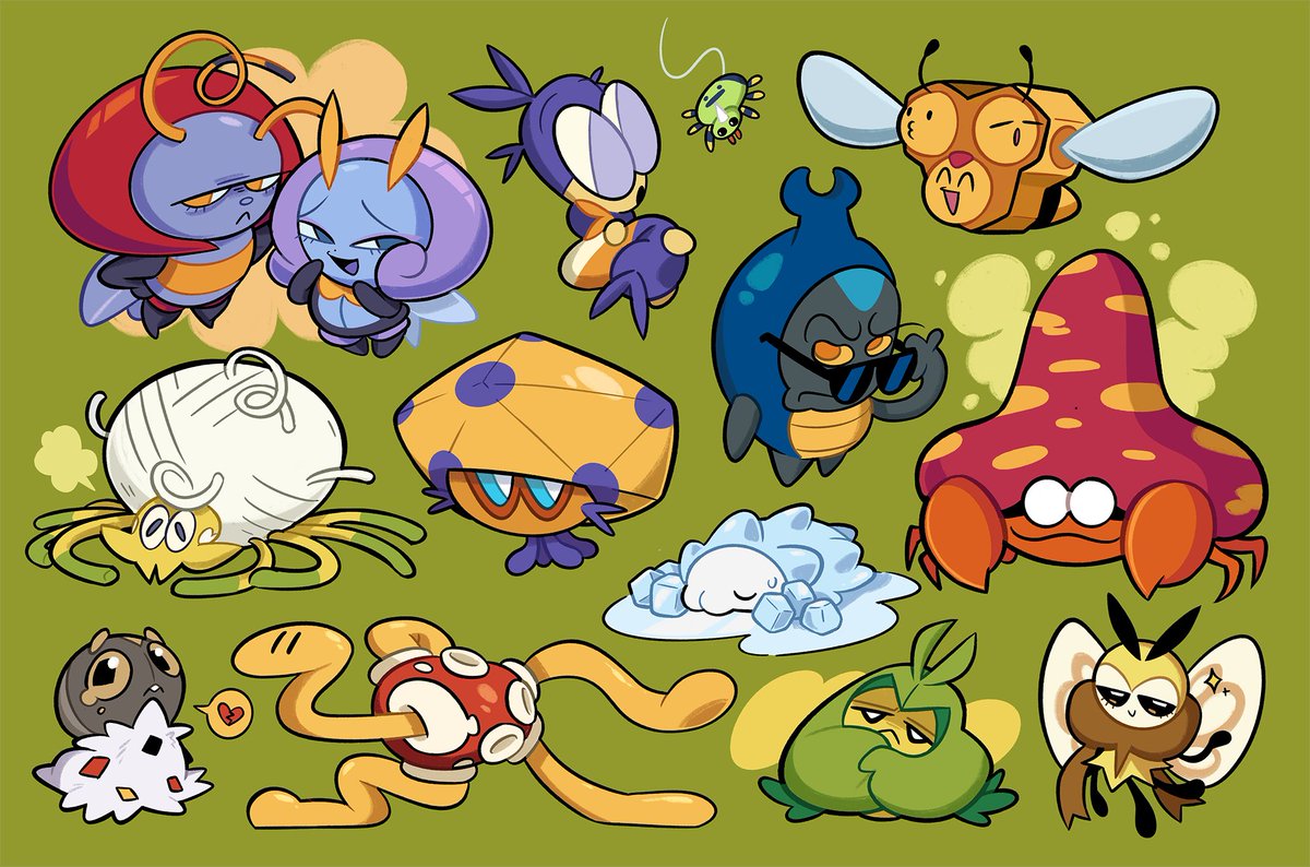 「some bug type pokemon i like  」|mich 🐛 @ stickercon day 2のイラスト