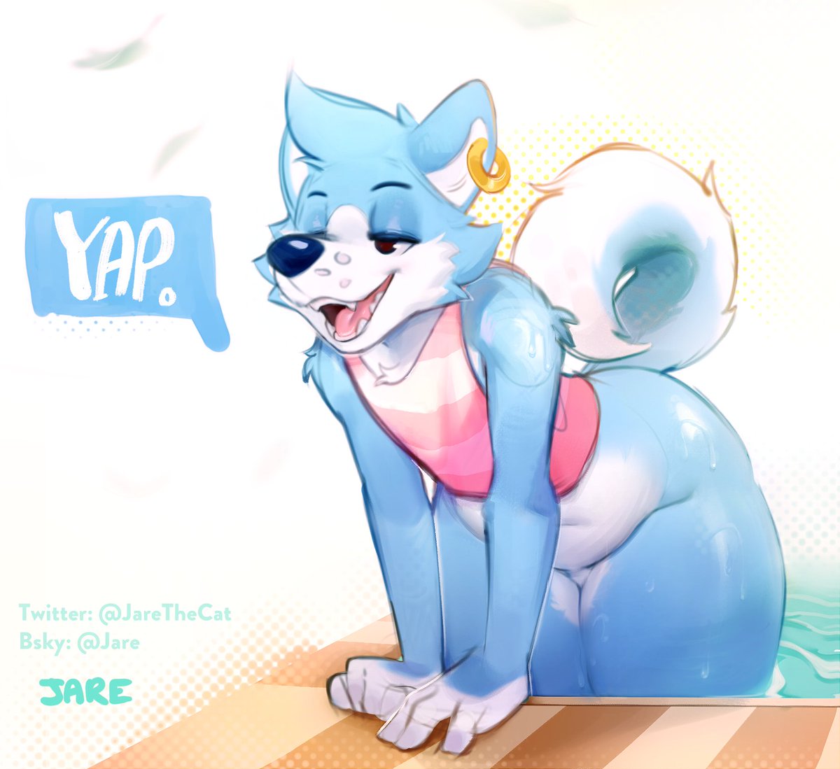 JareTheCat's tweet photo. it's a hot one this summer ⛱️

funky drawing for @ManaOzyFolf! https://t.co/mTHdVny4V7