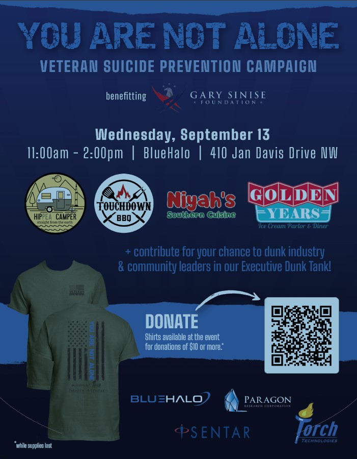 Join us for local food trucks, a t-shirt drive, and a dunk tank (several industry and community leaders will be available to dunk) next Wed., Sept. 13. @BlueHalo_LLC will be raising money for Veterans. MORE INFORMATION ⤵️