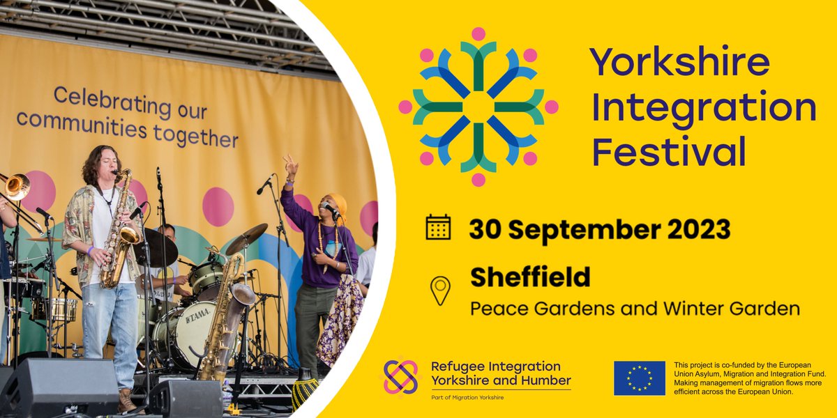 It's back! The Yorkshire Integration Festival returns for 2023! Join us at the Peace Gardens in Sheffield on Sat 30 Sept for a fun-filled family day celebrating the integration of refugees and all our communities through music, food and performances. Follow us for more! #YIF2023