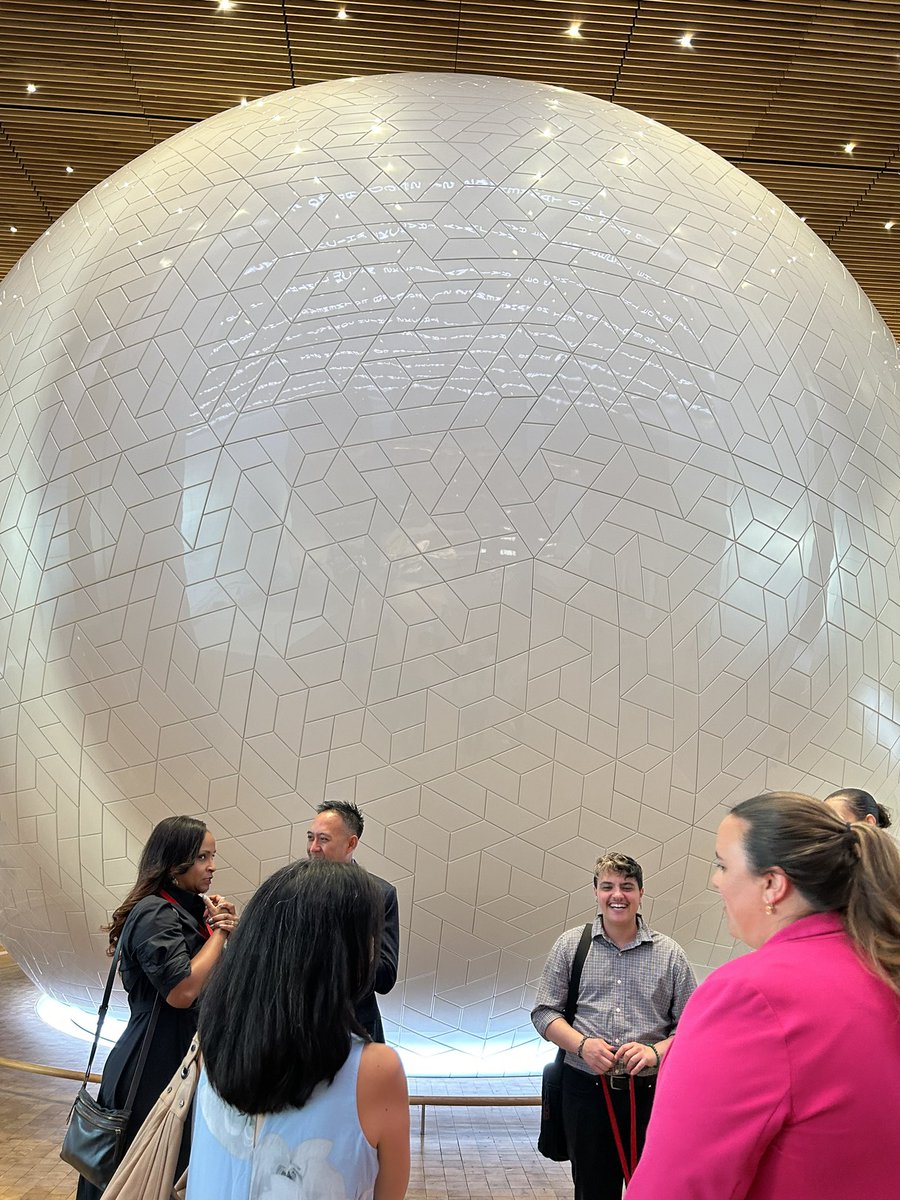 NBCUAcademy's tweet photo. We got to go inside @comcast’s #UniversalSphere in the upper lobby to view an inspirational film, “The Power of I.” The #ComcastTechnologyCenter is full of inspiration! https://t.co/7e5kl9qpfW