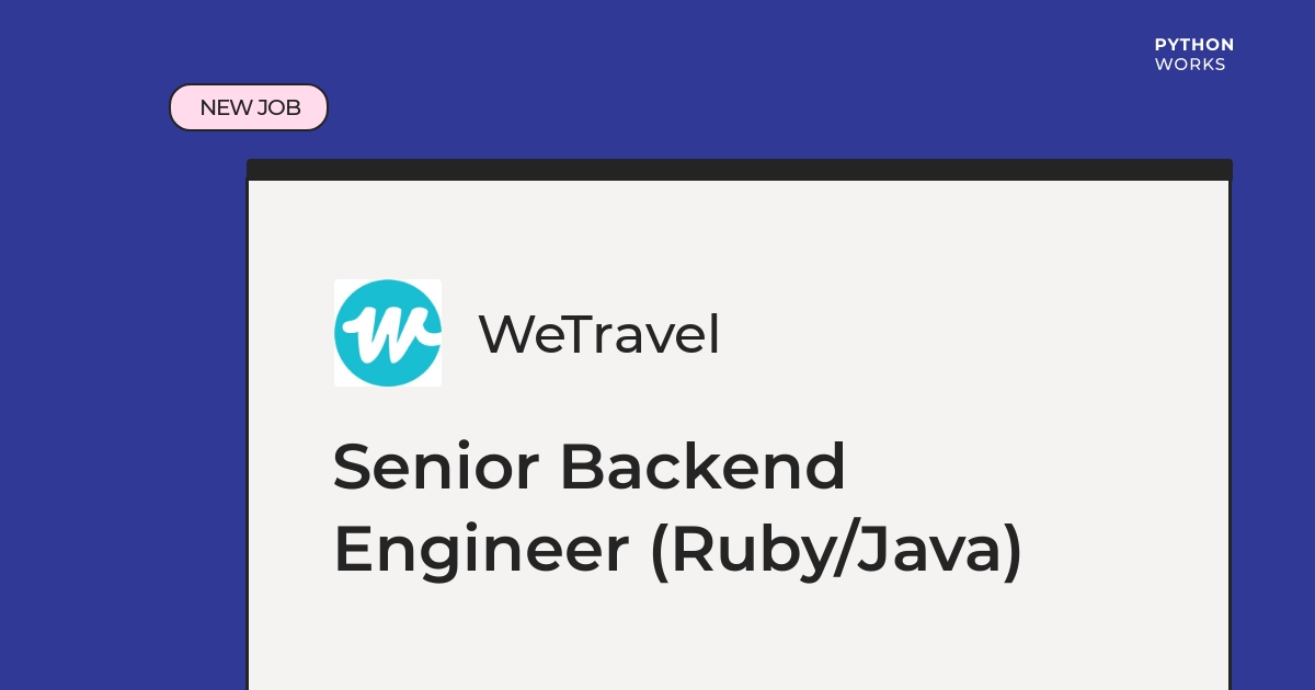 python_works's tweet image. Job Opportunity 🔥

💼 Senior Backend Engineer (Ruby/Java)
🏢 WeTravel
💰 €80K - 100K
🖥️ Work with Python, Java &amp;amp; Ruby

Check out the details and apply now 👇
python.works-hub.com/jobs/remote-se…

#amsterdam #python #java