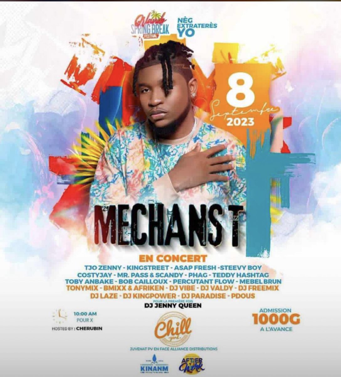 negfrijidea's tweet image. Demen 08 September 
En Concert🎙🎶💚
#atable Pi bèl album Rap pou ane a 💚
Ann al Supòte Mech 🙏
10h Am pou X
Chill yard juvenat PV 
Admission 1000G A l'avance ✅